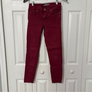 Just USA Women's Maroon Skinny Jeans